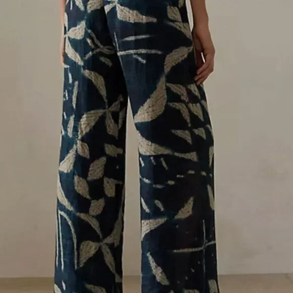 Ralph Lauren Purple Label Yazmin Batik Print Linen Silk Pants Size 8 - Picture 16 of 16